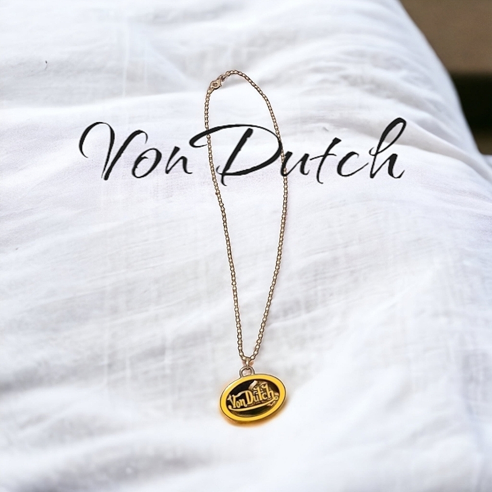 VON Dutch Necklace and pendant in 🖤black and 💛yellow NWT